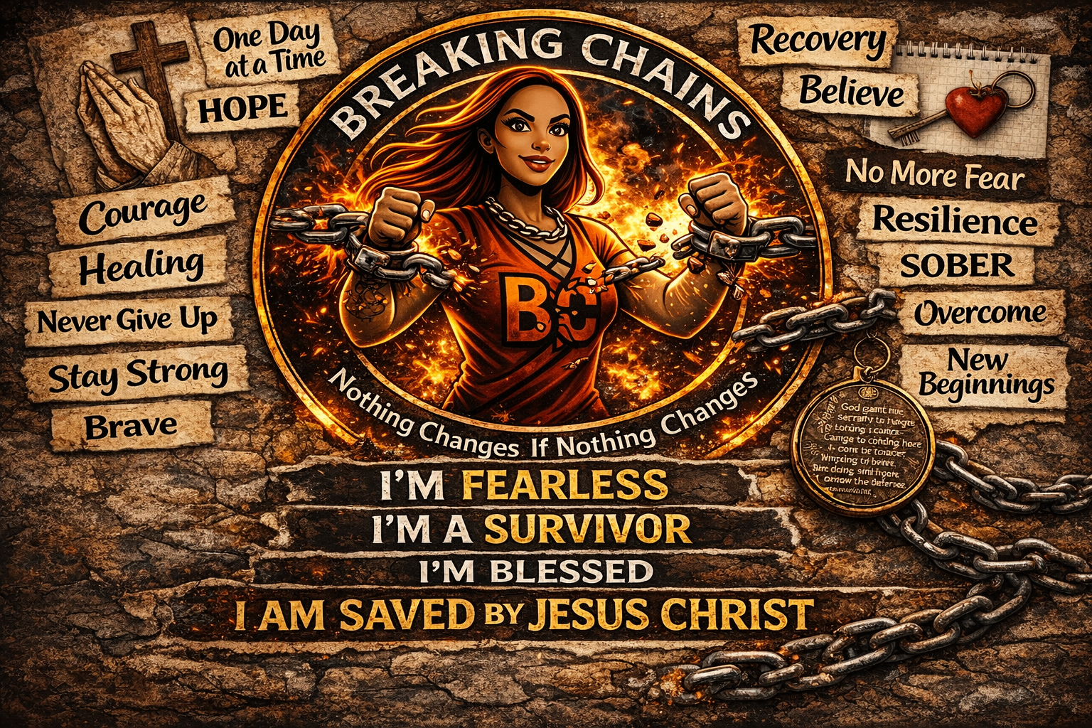 Breaking Chains - Faith, Freedom, Fearless, Recovery