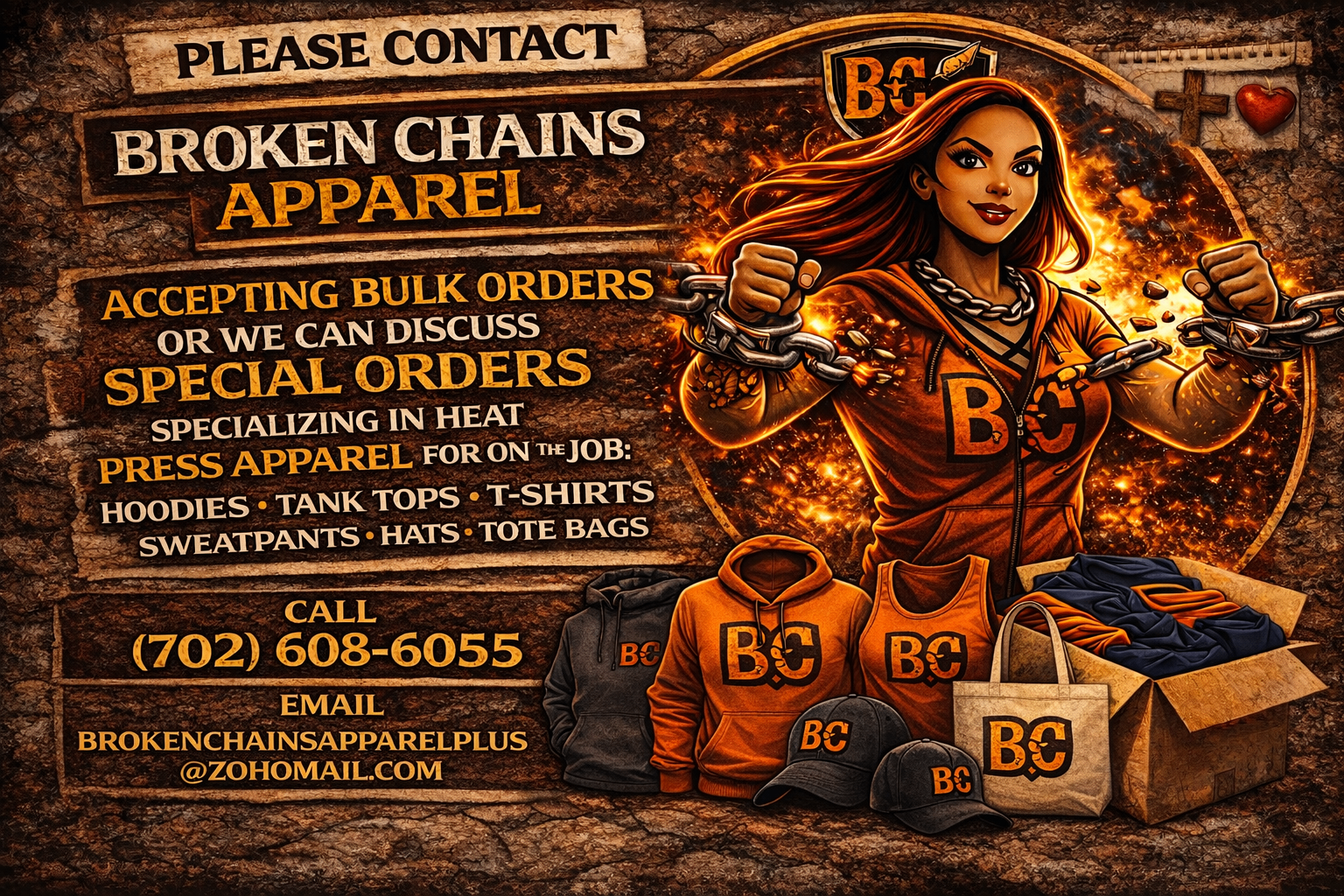 Broken Chains Apparel - Accepting Bulk Orders and Special Orders