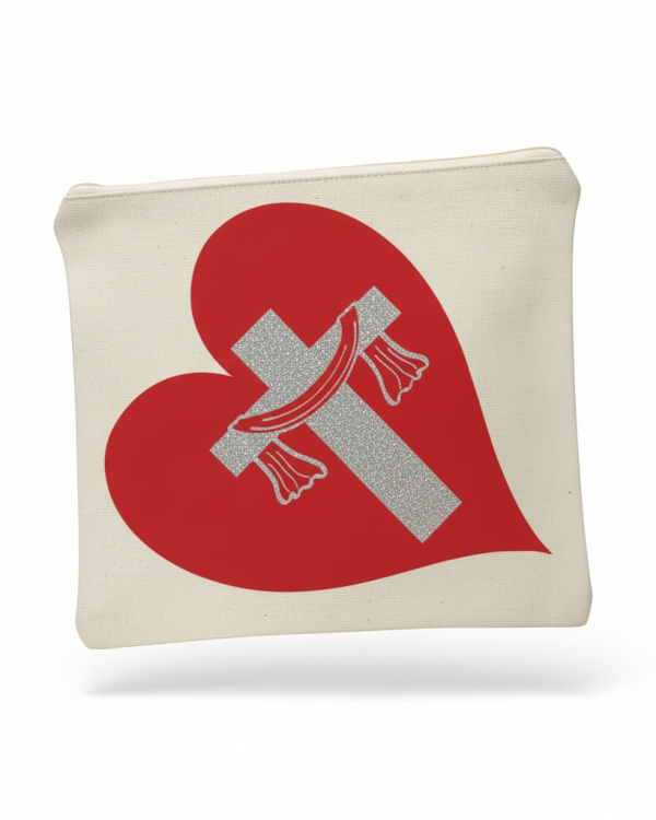 Heart with Cross Make-up Bag